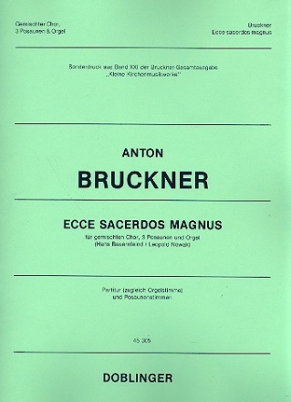 Ecce sacerdos magnus fr gem Chor, 3 Posaunen und Orgel Partitur