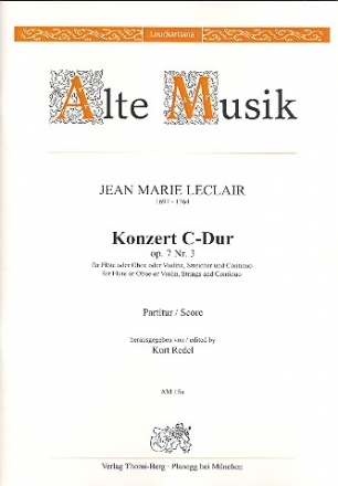 Konzert C-Dur op.7,3 fr Flte (Oboe, Violine), Streicher und Bc Partitur