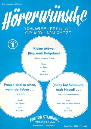 Hrerwnsche Band 1: Schlagererfolge fr Gesang und Klavier