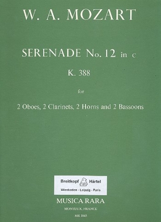 Divertimento c-Moll Nr.12 KV388 fr 2 Oboen, 2 Klarinetten, 2 Hrner und 2 Fagotte Stimmen