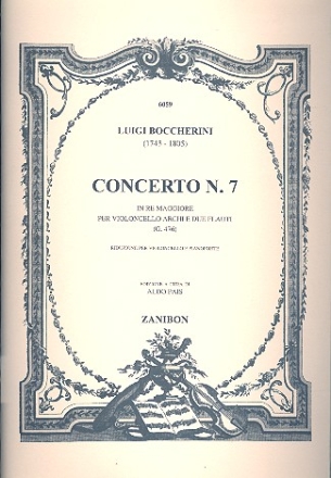 Konzert D-Dur Nr.7 G476 fr Violoncello und Orchester fr Violoncello und Klavier