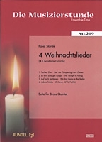 4 Weihnachtslieder fr 2 Trompeten, Horn, Posaune und Tuba Partitur und Stimmen