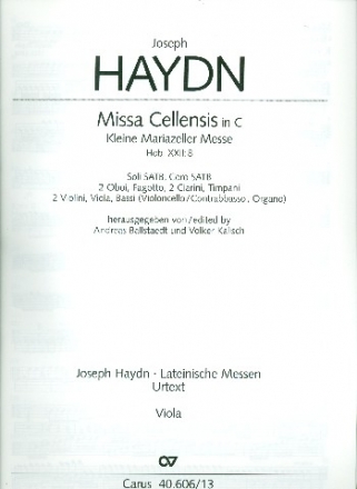 Missa cellensis C-Dur Hob.XXII:8 fr Soli, Chor und Orchester Viola