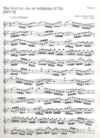 Was Gott tut das ist wohlgetan Kantate Nr.98 BWV98 Violine 1