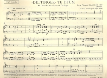 Dettinger Te Deum HWV283 fr Soli, Chor und Orchester Cembalo (Orgel)