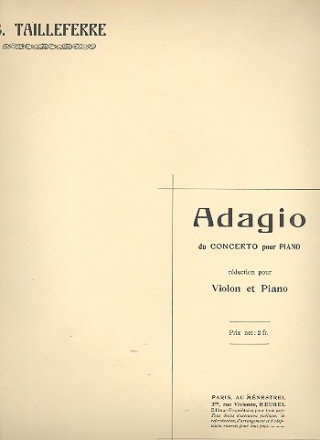 Adagio du concerto pour piano pour violon et piano