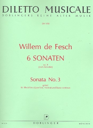 Sonate g-Moll op.8,3 fr Sopranblockflte (fl, vl) und Bc