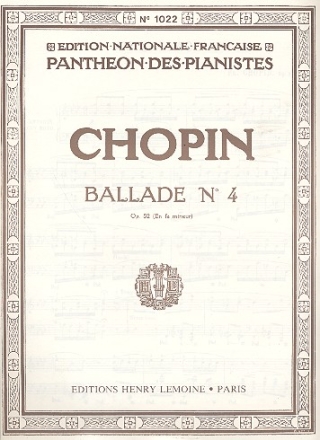 Ballade fa mineur no.4 op.52 pour piano