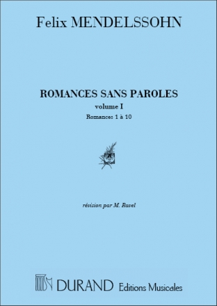 ROMANCES SANS PAROLES VOL.1 (1-10) POUR PIANO RAVEL, MAURICE, ARR.