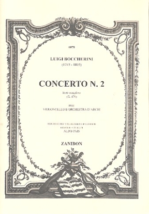 Concerto re maggiore no.2 G479 per violoncello e orchestra d'archi per violoncello e pianoforte