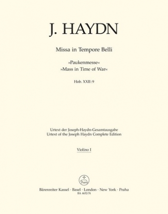 MISSA IN TEMPORE BELLI HOB.XXII:9 FUER SOLI, CHOR UND ORCHESTER VIOLINE 1