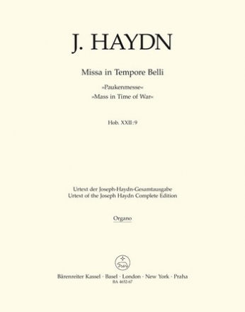 MISSA IN TEMPORE BELLI HOB.XXII:9 FUER SOLI, CHOR UND ORCHESTER ORGEL