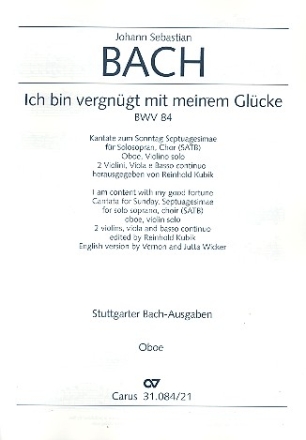 Ich bin vergngt mit meinem Glcke Kantate Nr.84 BWV84 Oboe