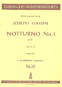 NOTTURNO C-DUR HOB.II:25 FUER KAMMERORCHESTER, STUDIENPARTITUR ROBBINS LANDON, H.C., ED