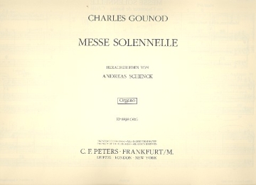 Messe solennelle G-Dur (Ccilien-Messe) fr Soli, gem Chor und Orchester Orgelstimme