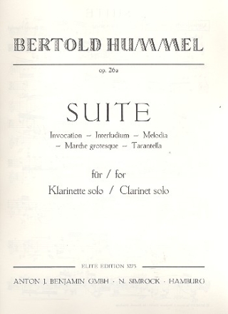 Suite op.26a fr Klarinette solo