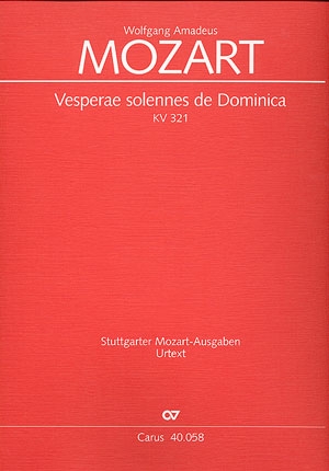 VESPERAE SOLENNES DE DOMINICA KV321 FUER SOLI (SATB), CHOR UND ORCHESTER PARTITUR (LA)