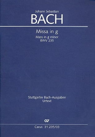 Missa g-Moll BWV235 fr Soli (ATB), Chor und Orchester Klavierauszug