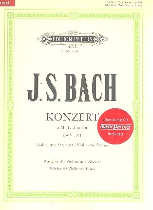 Konzert a-Moll BWV1041 fr Violine und Streichorchester (+CD) fr Violine und Klavier