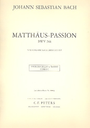 Matthus-Passion BWV244 fr Soli, Chor und Orchester Cello / Ba Chor 1