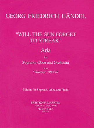 Will the sun forget to streak Arie aus 'Solomon' fr Sopran, Oboe und Klavier