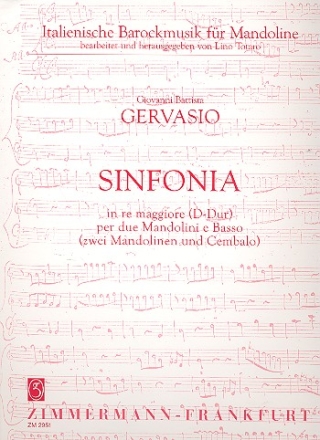 Sinfonia D-Dur fr 2 Mandolinen und Cembalo Totaro, Lino, ed.