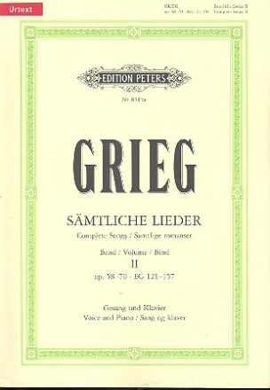 Smtliche Lieder Band 2 op.58-70 und EG121-157 fr Gesang und Klavier