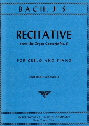 Recitative from the organ Concerto no.3 for cello and piano ROEMAET-ROSAno.F, M., ED.