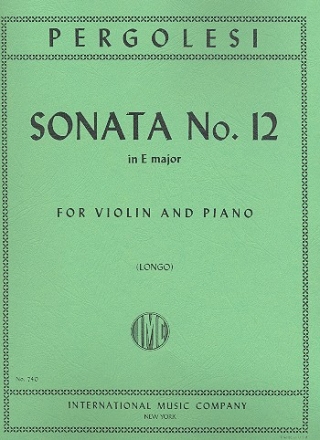 Sonata E major no.12 for violin and piano