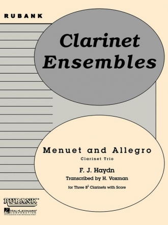 MENUET AND ALOELEGRO FOR 3 CLARINETS, SCORE+PARTS VOXMAN, H., TRANSCRIPTION