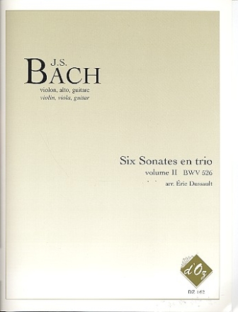 SONATE EN TRIO NO.2 BWV526 POUR VIOLON, ALTO ET GUITARE PARTITION ET PARTIES