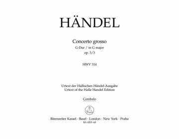 oncerto grosso G-Dur op.3,3 HWV314 fr Orchester Cembalo