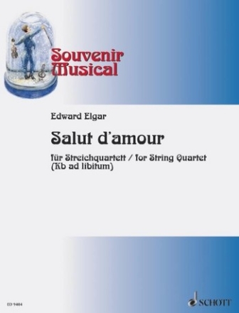 Salut d'amour op. 12 Band 3 fr Streichquartett (Kontrabass ad libitum) Partitur und Stimmen