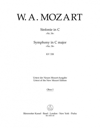 SINFONIE C-DUR KV338 FUER ORCHESTER HARMONIE SCHNAPP, FRIEDRICH, ED.