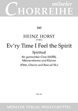 Ev'ry Time I feel the Spirit fr gem Chor, Mnnerstimme und Klavier (Flte, Gitarre, Kontraba ad lib.),   Partitur