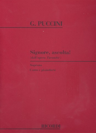 Signore ascolta dall'opera Turandot per canto e pianoforte