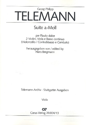 Suite a-Moll fr Blockflte, 2 Violinen, Viola und Bc Viola