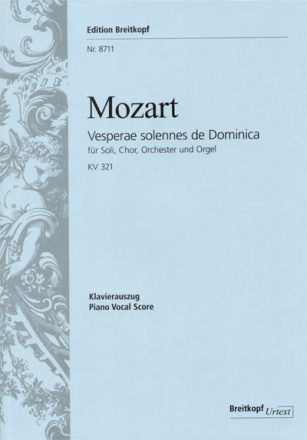 Vesperae solennes de Dominica KV321 fr Soli, Chor und Orchester Klavierauszug