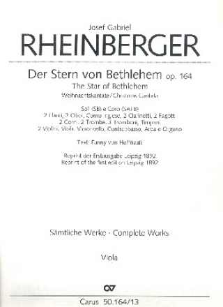 Der Stern von Bethlehem op.164 fr Soli (SB) , 8stg. Chor und Orchester Viola