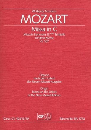 Missa C-Dur KV167 fr Soli, Chor und Orchester Orgel