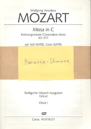 Missa C-Dur KV317 fr Soli, Chor und Orchester Harmonie