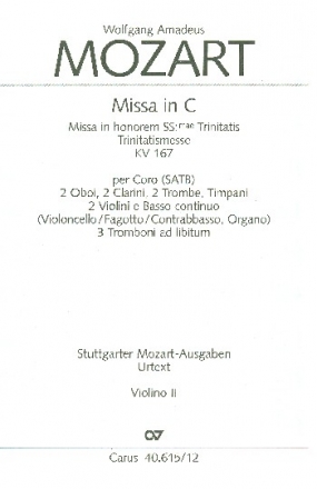 Missa c-Moll KV139 fr Soli (SATB), Chor und Orchester Harmonie