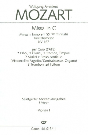 Missa C-Dur KV167 fr Soli, Chor und Orchester Violine 1