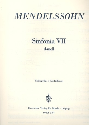 Sinfonia d-Moll Nr.7 fr Streichorchester Cello / Bass