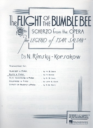 The Flight of the Bumble Bee for flute and piano