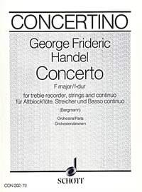 Concerto in F Major for treble recorder and strings orchestral parts