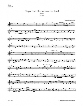 Singet dem Herrn ein neues Lied Motette BWV225 fr 2 gem Chre Harmonie (4ST)