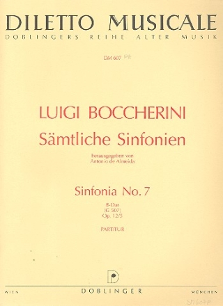 SINFONIA B-DUR NR.7 OP.12,5 FUER ORCHESTER PARTITUR