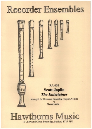 The Entertainer for recorder ensemble (Sop SAATTB) score and parts