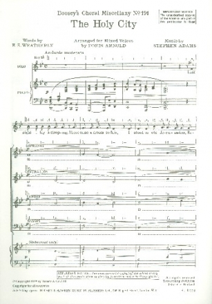 The Holy City fr Solo und gemischter Chor (SATB) a cappella Chorpartitur